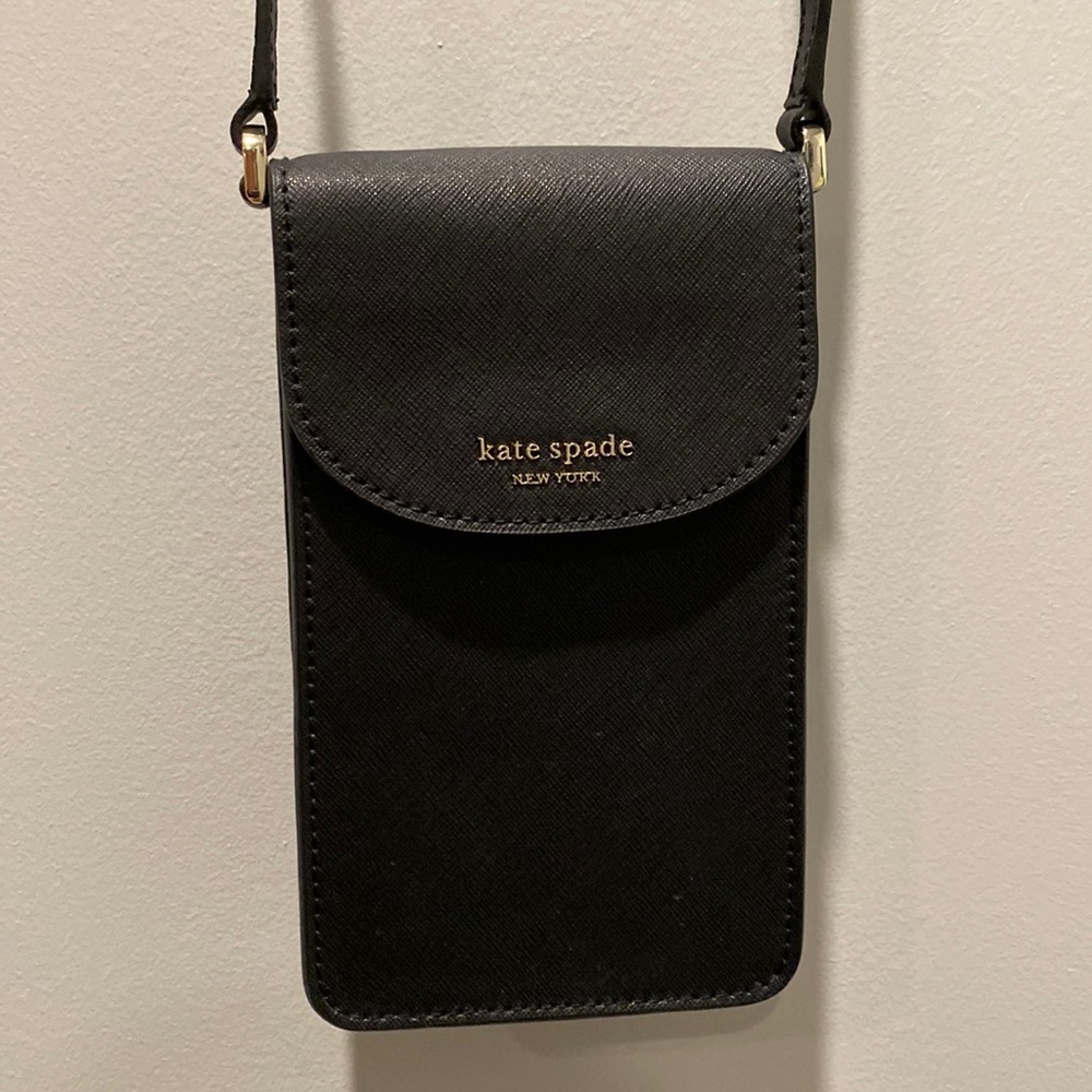 Black Kate Spade Cell Phone Sling with Credit Card slots